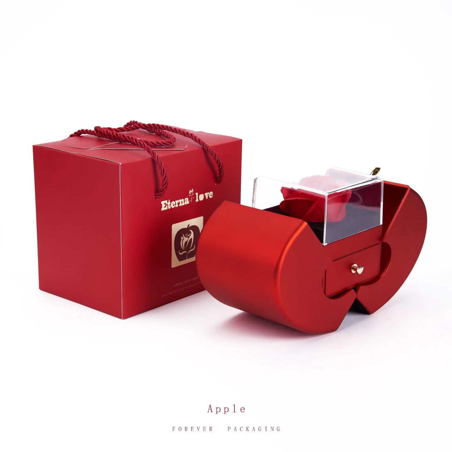 #00007 - Eternal Flower Apple Jewelry & Box