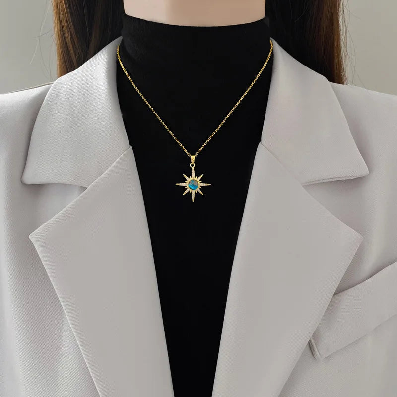 #00035 - Starry Planet Zircon Necklace Set