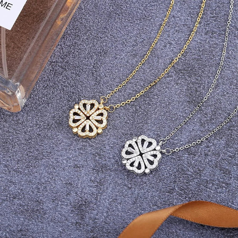 #00017 - Magnetic Love Clover Necklace