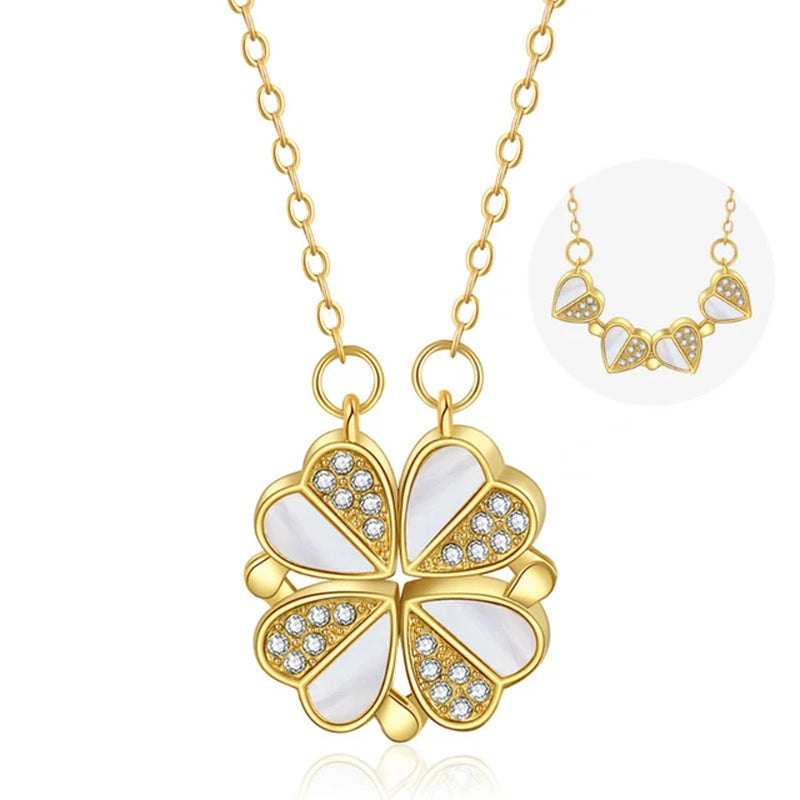 #00017 - Magnetic Love Clover Necklace