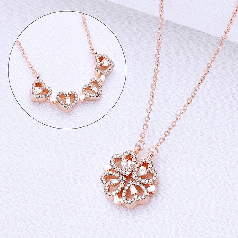#00017 - Magnetic Love Clover Necklace