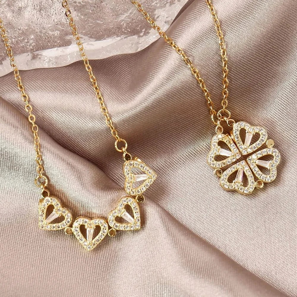 #00017 - Magnetic Love Clover Necklace