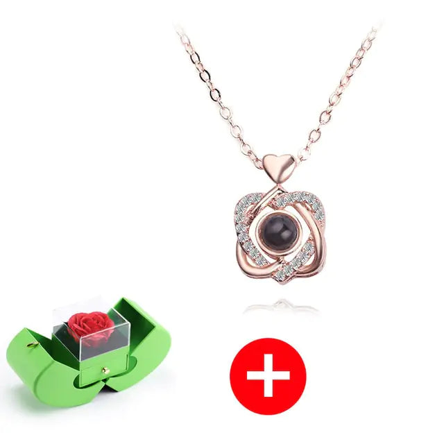 #00007 - Eternal Flower Apple Jewelry & Box