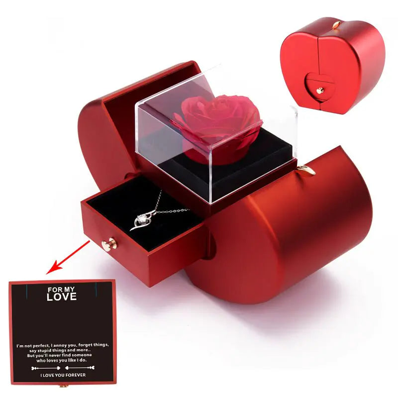 #00007 - Eternal Flower Apple Jewelry & Box