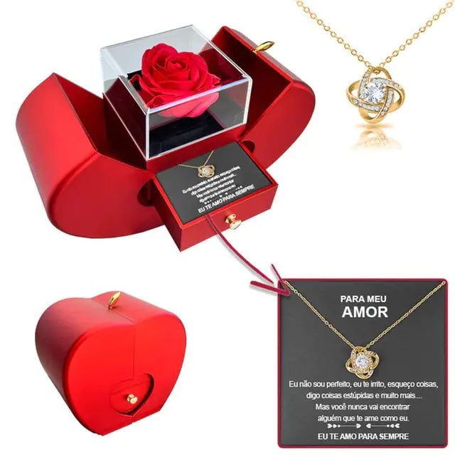 #00007 - Eternal Flower Apple Jewelry & Box
