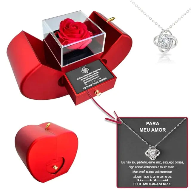 #00007 - Eternal Flower Apple Jewelry & Box