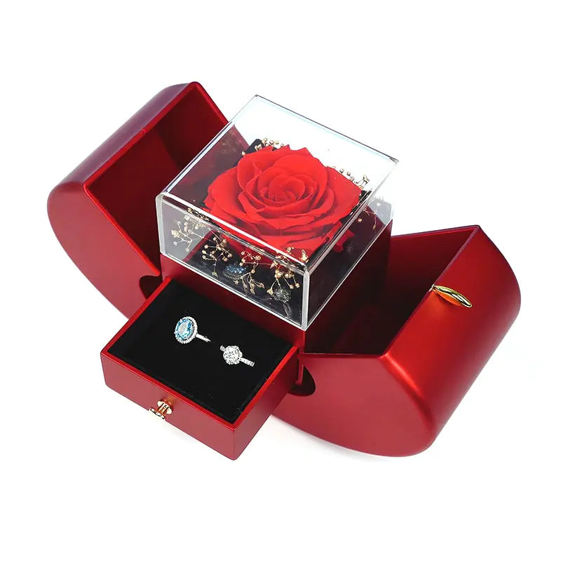 #00007 - Eternal Flower Apple Jewelry & Box