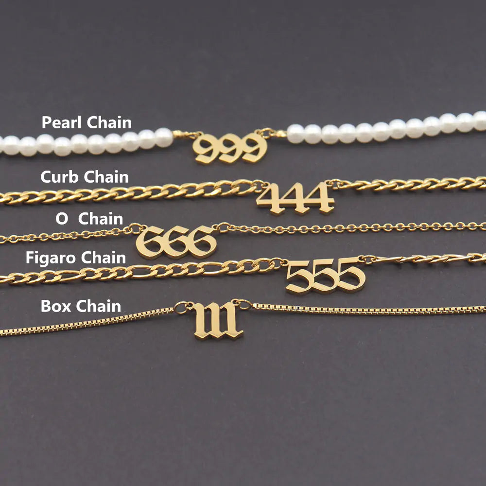 #00014 - Lucky Numbers Angel Necklace