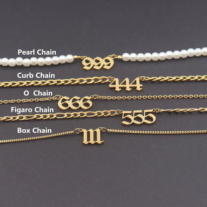 #00014 - Lucky Numbers Angel Necklace
