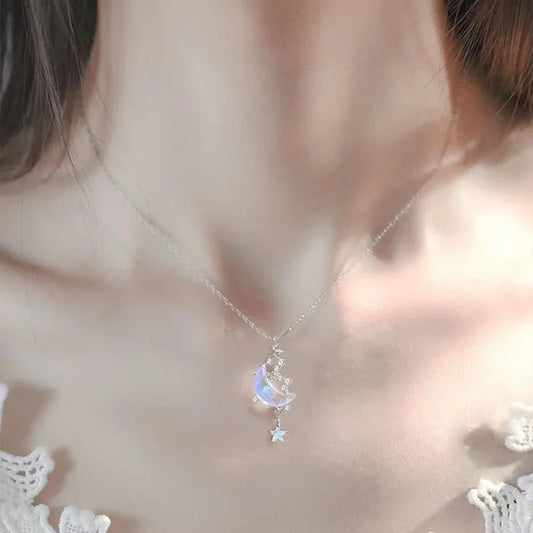#00013 - Korean Moon Star Choker Necklace
