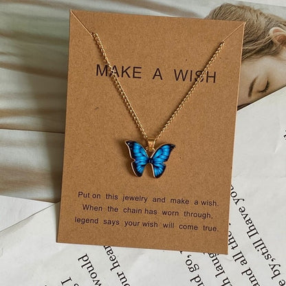 #00026 - Korean Style Butterfly Pendant Necklace & earing