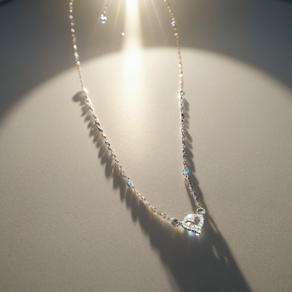 #00028 - Fluttering Heart Zircon Necklace