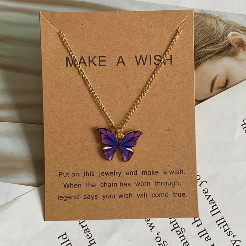 #00026 - Korean Style Butterfly Pendant Necklace & earing