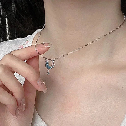 #00013 - Korean Moon Star Choker Necklace