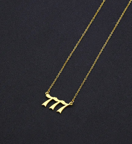#00014 - Lucky Numbers Angel Necklace