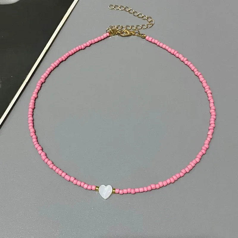 #00005 - Shell Love Heart Choker Necklace