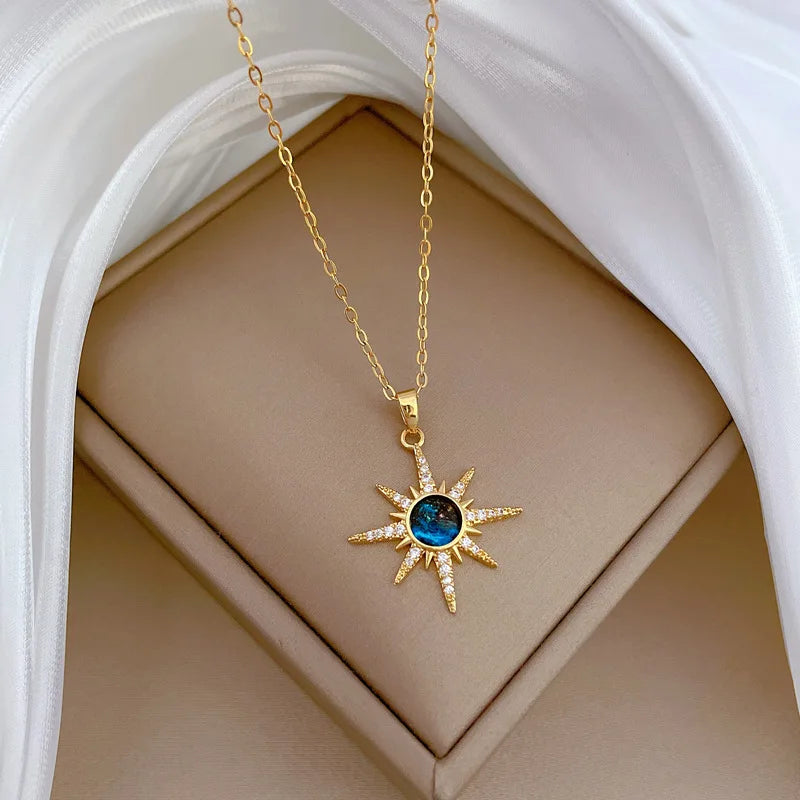 #00035 - Starry Planet Zircon Necklace Set