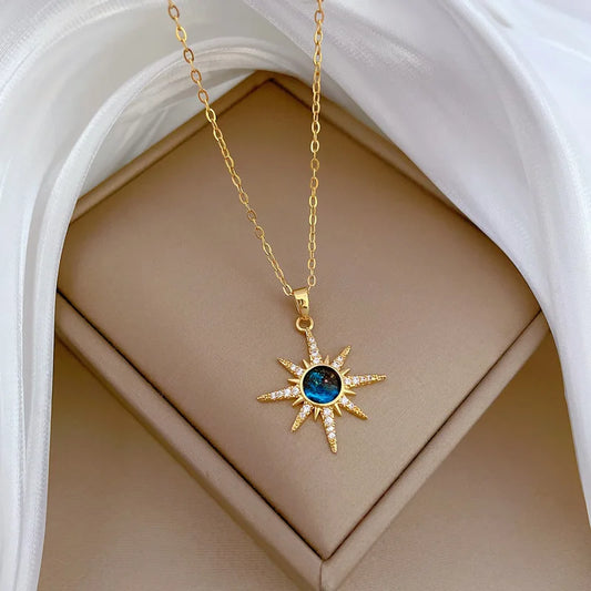 #00035 - Starry Planet Zircon Necklace Set