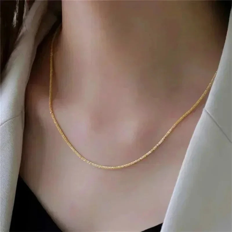 #00022 - Silver Sparkle Clavicle Chain Choker Necklace