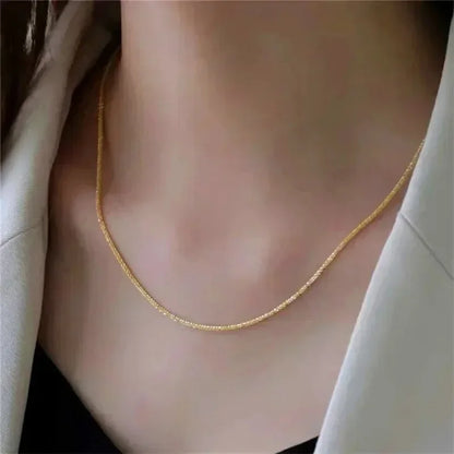 #00022 - Silver Sparkle Clavicle Chain Choker Necklace