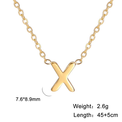 #00025 - Initial Letter Necklace: Stainless Steel Alphabet Choker