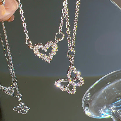 #00028 - Fluttering Heart Zircon Necklace