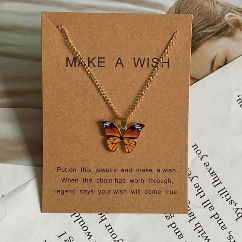 #00026 - Korean Style Butterfly Pendant Necklace & earing