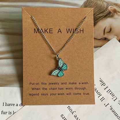 #00026 - Korean Style Butterfly Pendant Necklace & earing