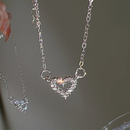 #00028 - Fluttering Heart Zircon Necklace