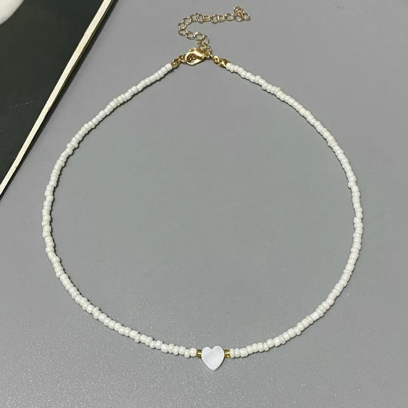 #00005 - Shell Love Heart Choker Necklace