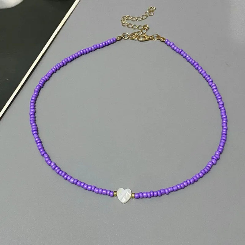 #00005 - Shell Love Heart Choker Necklace