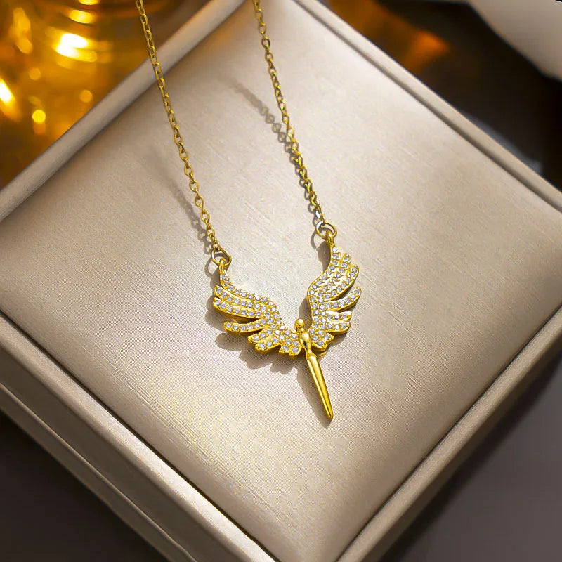 #00036 - Vintage Angelic Wing Necklace Set