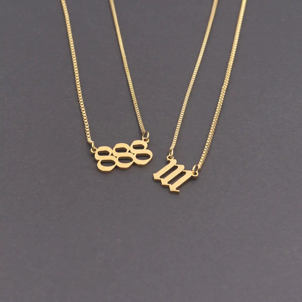 #00014 - Lucky Numbers Angel Necklace