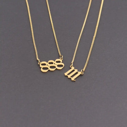#00014 - Lucky Numbers Angel Necklace
