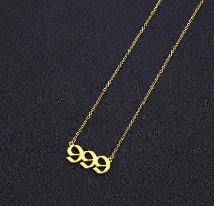 #00014 - Lucky Numbers Angel Necklace