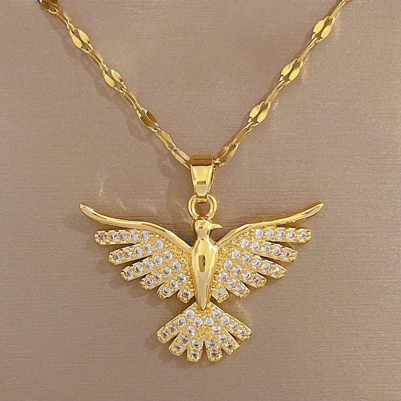 #00039 - Phoenix Feather Pendant Necklace