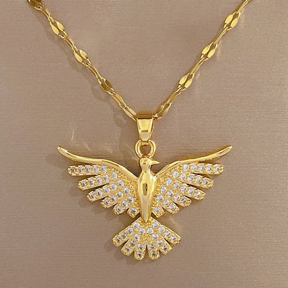 #00039 - Phoenix Feather Pendant Necklace