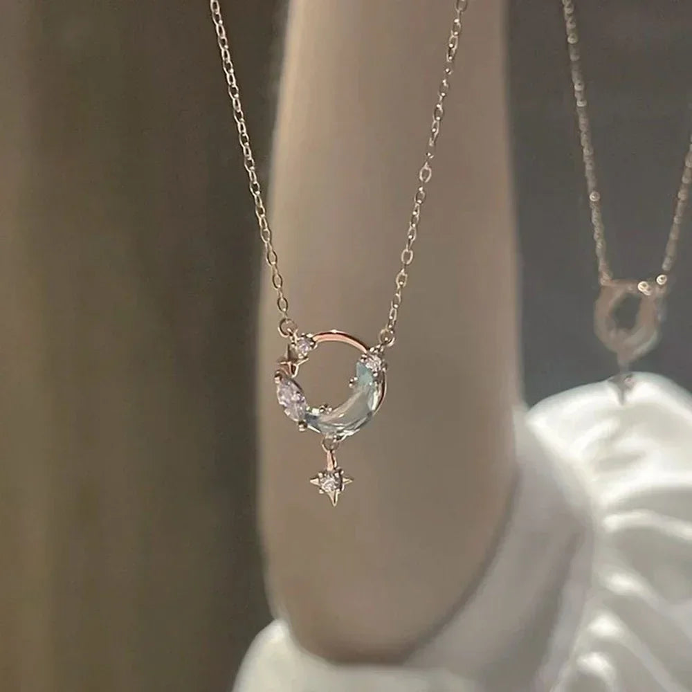 #00013 - Korean Moon Star Choker Necklace