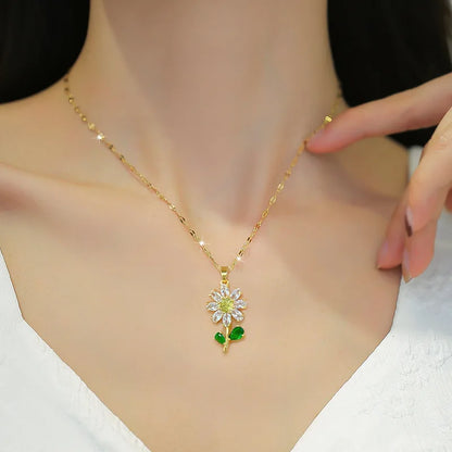 #00027 - Verdant Blossom Stainless Steel Jewelry Set