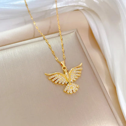 #00039 - Phoenix Feather Pendant Necklace