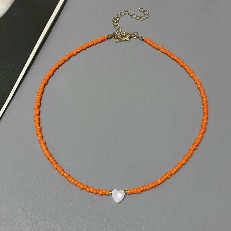 #00005 - Shell Love Heart Choker Necklace