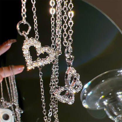 #00028 - Fluttering Heart Zircon Necklace