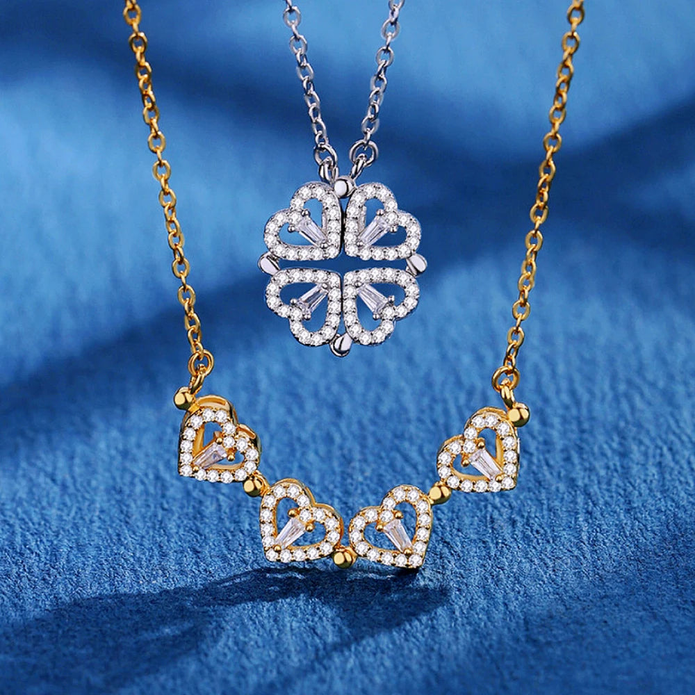 #00017 - Magnetic Love Clover Necklace