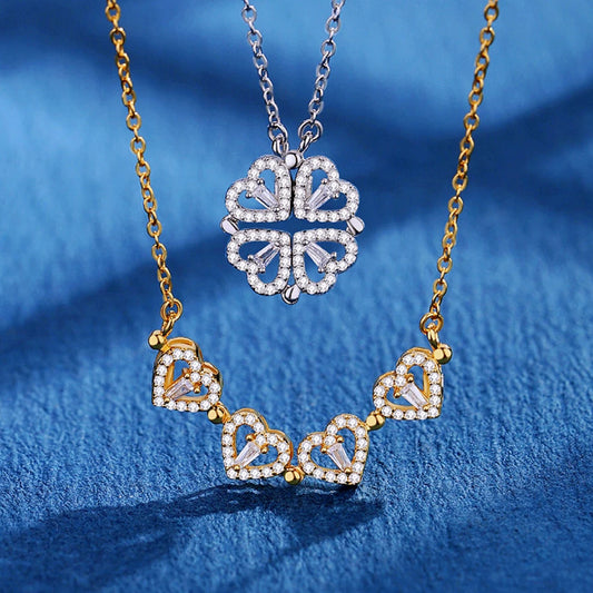 #00017 - Magnetic Love Clover Necklace