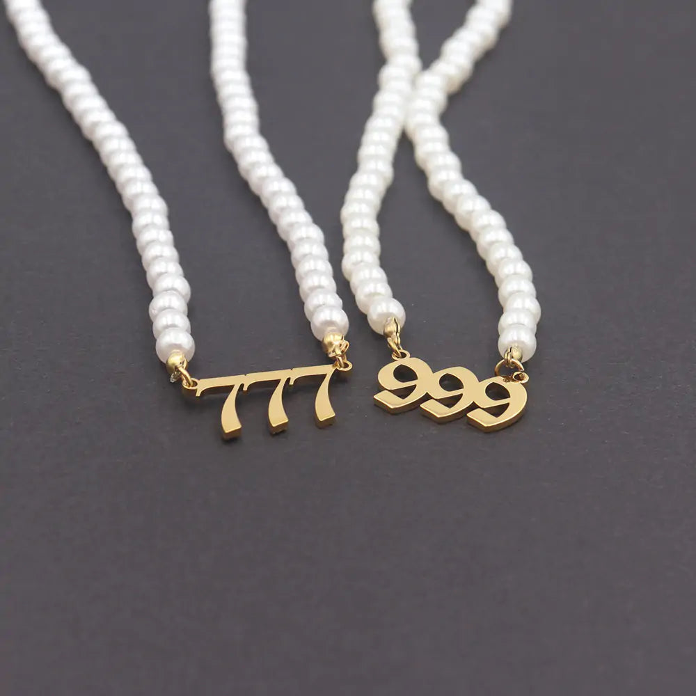 #00014 - Lucky Numbers Angel Necklace