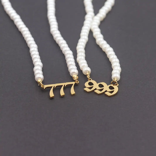 #00014 - Lucky Numbers Angel Necklace