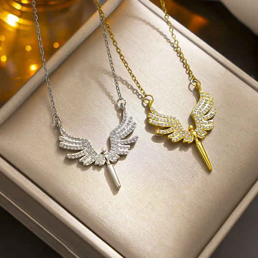#00036 - Vintage Angelic Wing Necklace Set