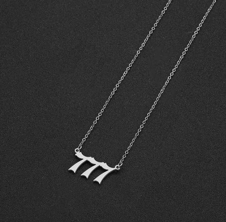 #00014 - Lucky Numbers Angel Necklace