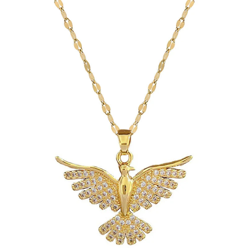 #00039 - Phoenix Feather Pendant Necklace