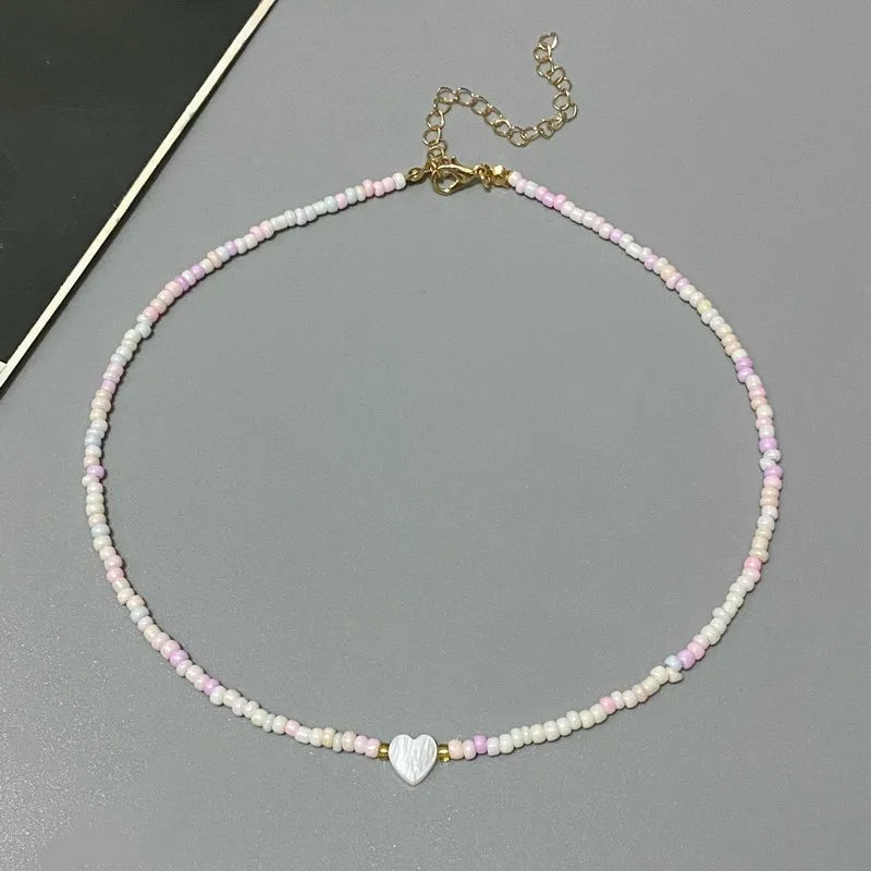 #00005 - Shell Love Heart Choker Necklace